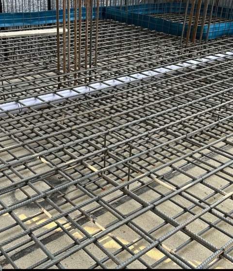 Reinforcement mesh ready for slab pour